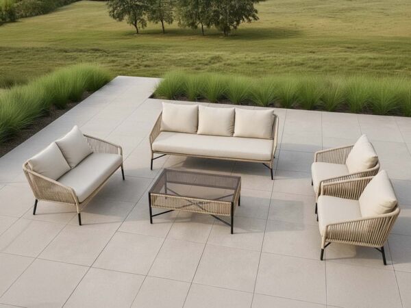 طقم جلسة خارجية فيونا - 5 قطع - بيج