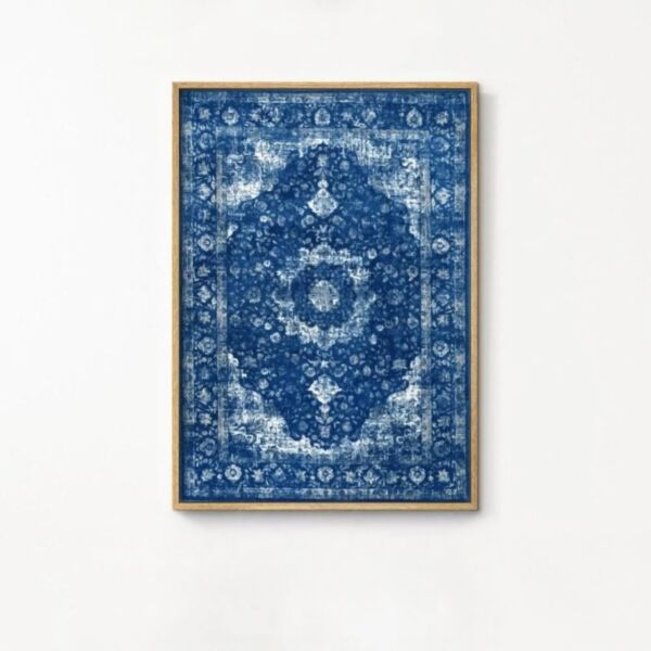 لوحة جدارية تصميم سجادة بلون ازرق