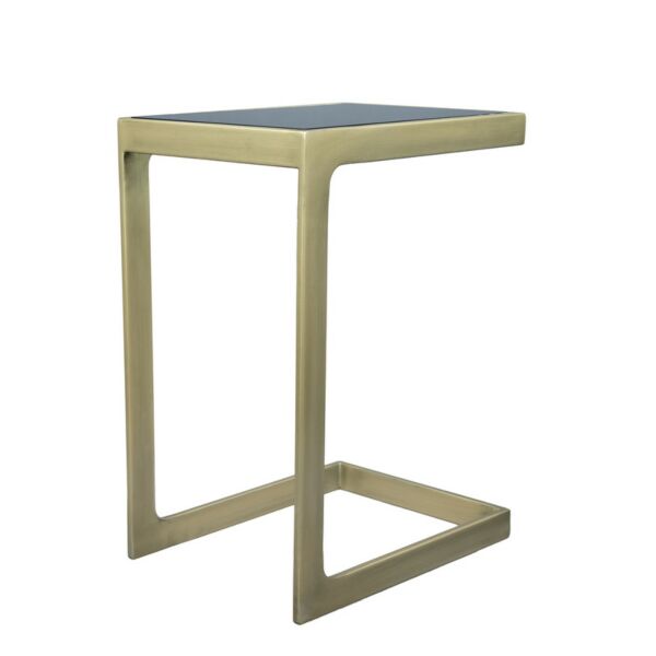 طاولة جانبية كانيان نحاسي بسطح زجاجي عسلي