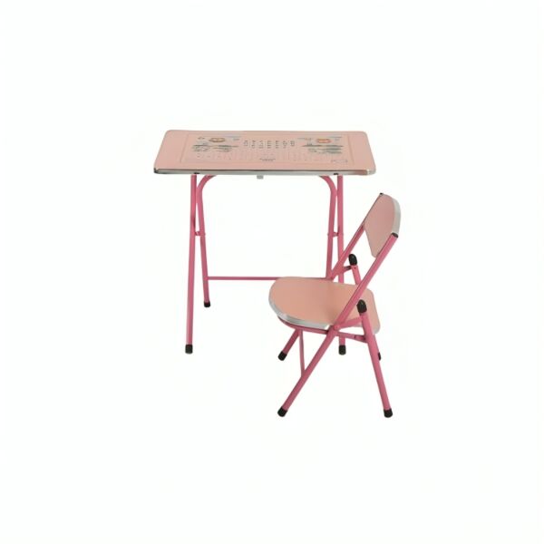 طاولة دراسية مع كرسي بارنا - وردي