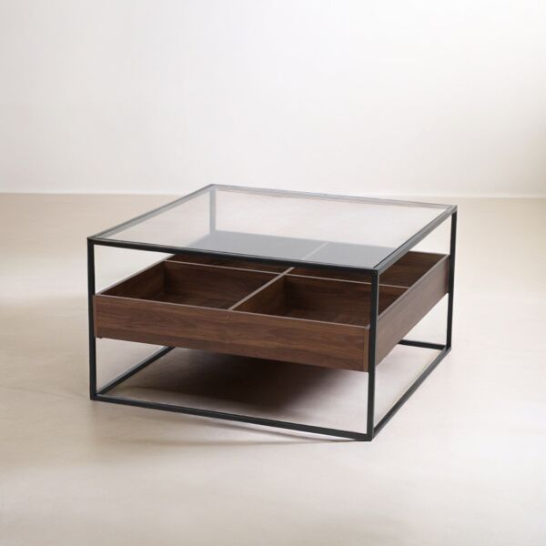 طاولة قهوة سوسال - بني واسود 80 سم