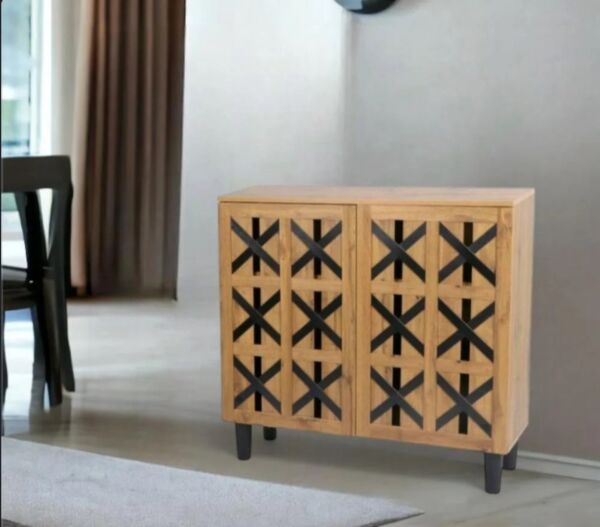 خزانة احذية بينار 120x95 سم - بني واسود