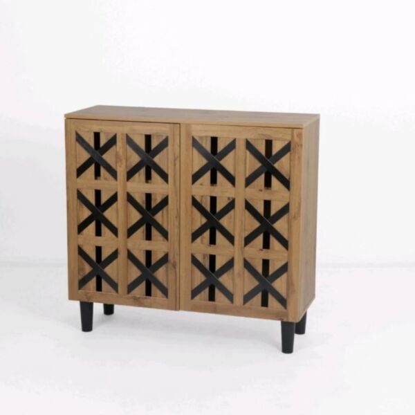 خزانة احذية بينار 120x95 سم - بني واسود