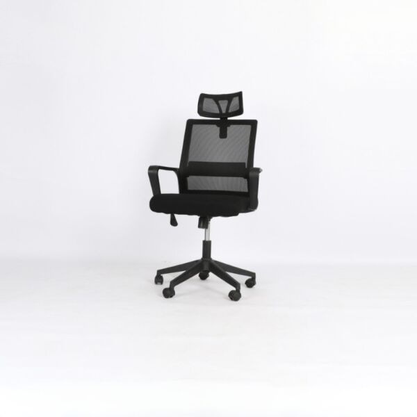 كرسي مكتبي كارين - اسود وفضي