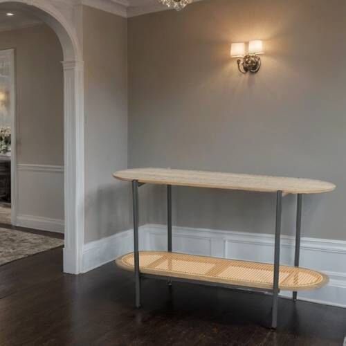 كونسول خشب ميرالو - خشبي فاتح واسود