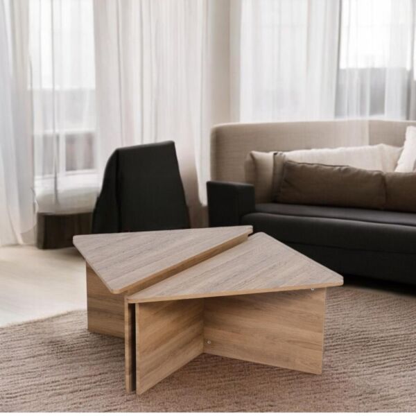 طاولة قهوة خشب كرينال - بني فاتح