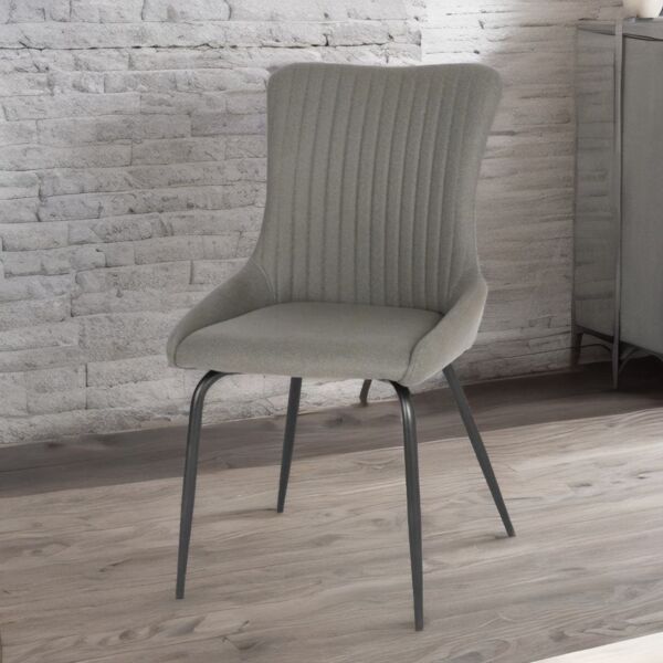 كرسي طعام سكوير - رمادي غامق واسود