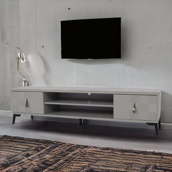 طاولة تلفاز هابي - فضي