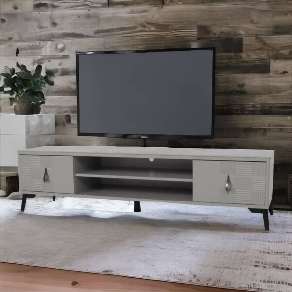 طاولة تلفاز هابي - فضي