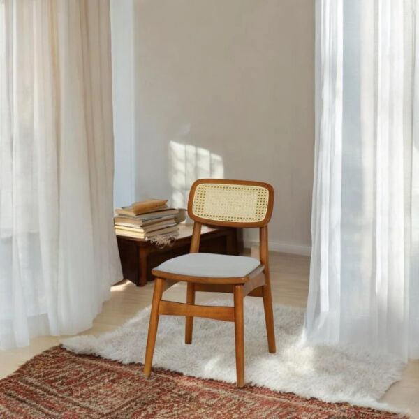 كرسي طاولة طعام روك - بني