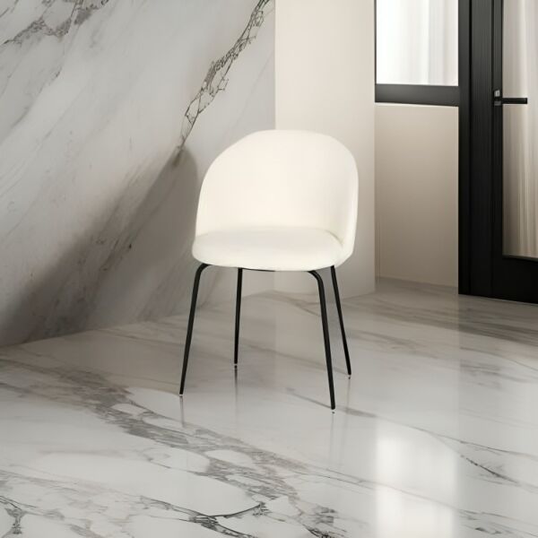 كرسي طعام لورا - ابيض