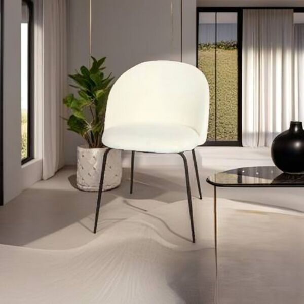 كرسي طعام لورا - ابيض