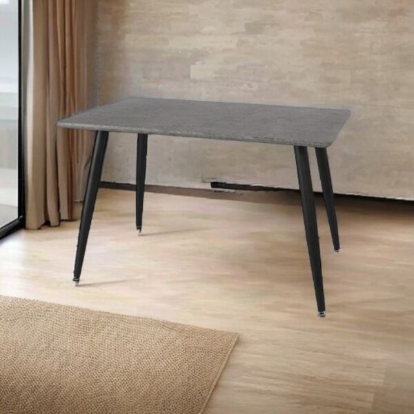 طاولة طعام وودي - رمادي وأسود