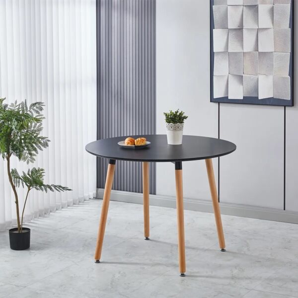 طاولة خدمة سيدال دائرية - أسود وبيج