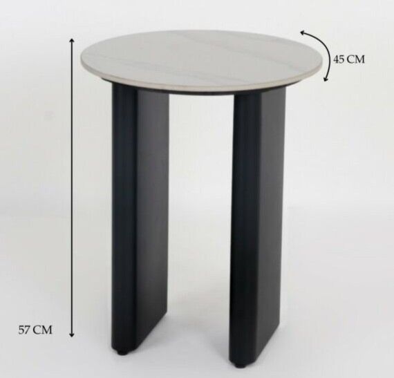 طاولة جانبية كورنز - ابيض واسود