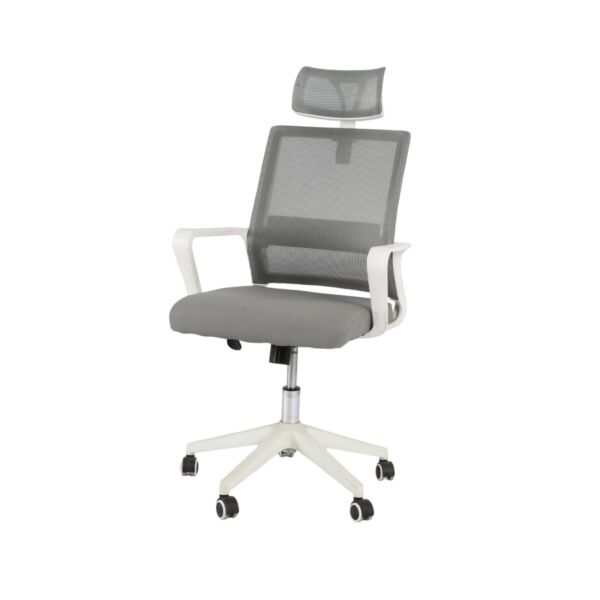 كرسي مكتبي كارين - رمادي وابيض