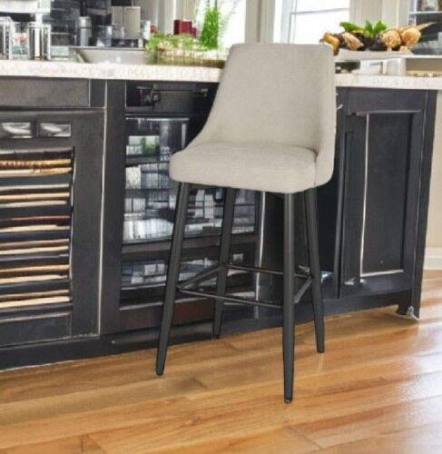 كرسي مرتفع مخمل ايليان - بيج