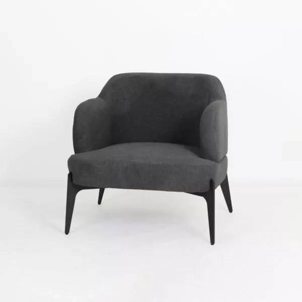 كرسي مفرد بذراعين سيمنث - رمادي غامق واسود