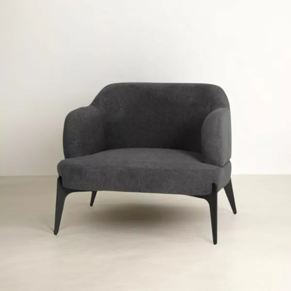 كرسي مفرد بذراعين سيمنث - رمادي غامق واسود