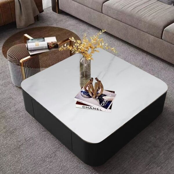 طاولة قهوة كوادرادو قطعتين - أسود ومتعدد الألوان