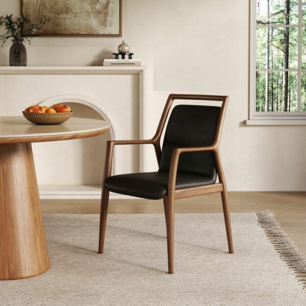 كرسي طعام مانفل - اسود وبني 