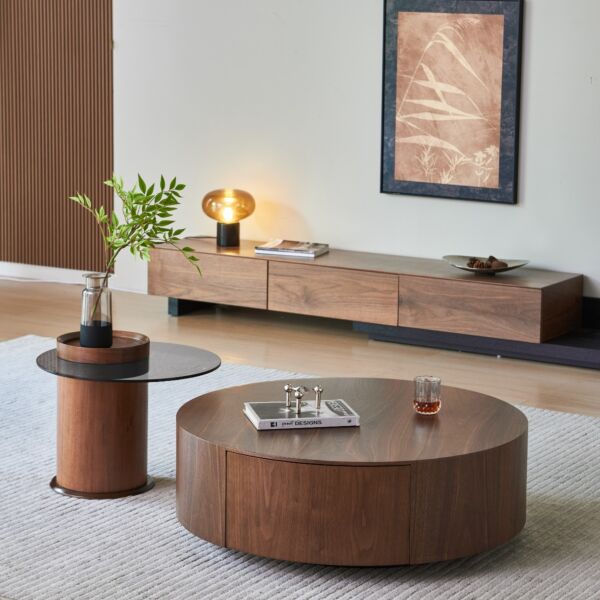 طاولة قهوة مودرن اليجانس قطعتين - بني