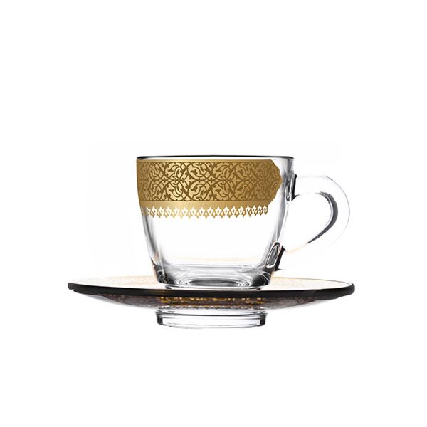 طقم فناجين قهوة تركية ل6 أشخاص قرطبة ذهبي
