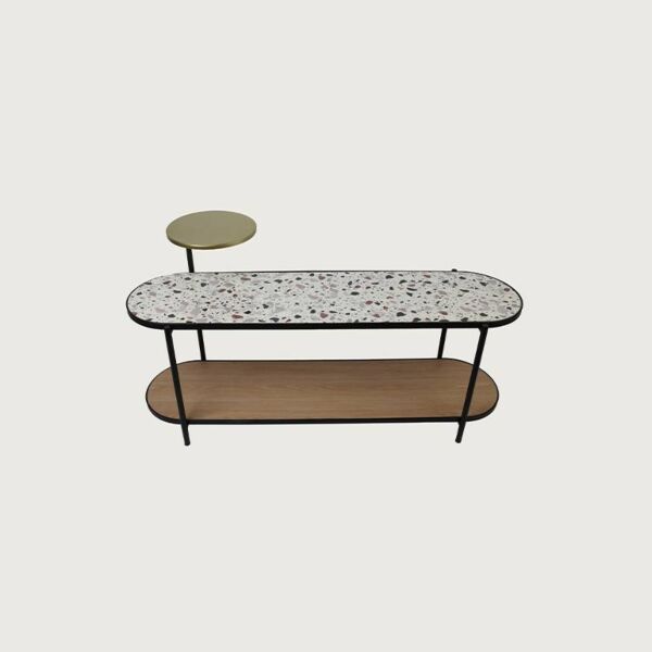 طاولة جانبية وودي - اسود ومتعدد الألوان