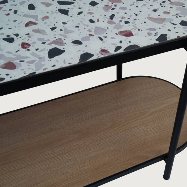 طاولة جانبية وودي - اسود ومتعدد الألوان