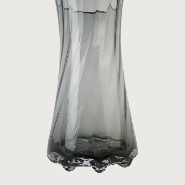 فازة زجاج باز - رمادي