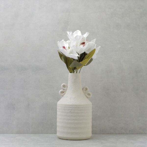 زهرة سمبديوم صناعية - ابيض - 12 قطعة