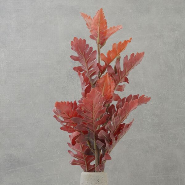 غصن ورق سرخس صناعي - احمر - 12 قطعة