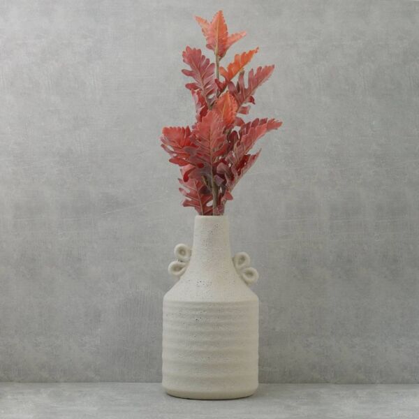 غصن ورق سرخس صناعي - احمر - 12 قطعة