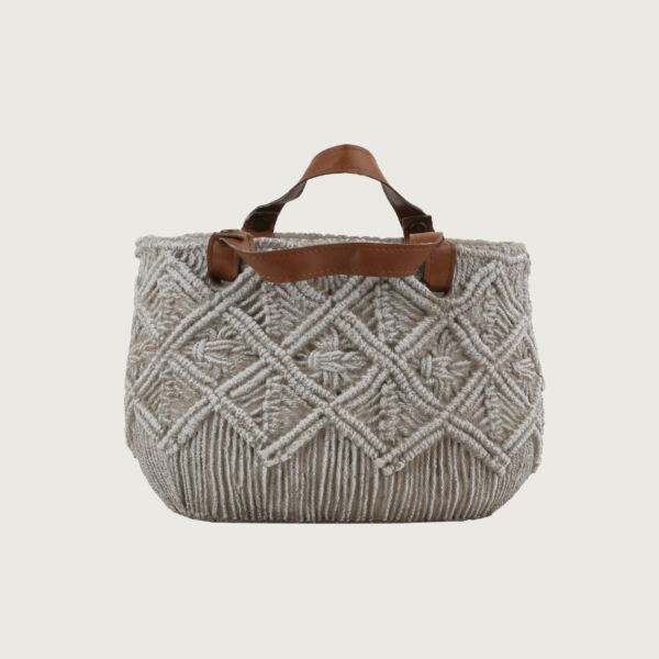 مركن زرع فخار بيضاوي رصاصي شنطة 