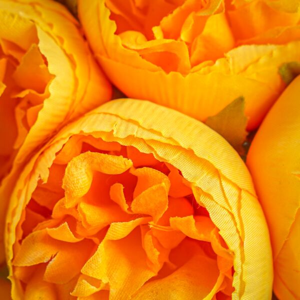 باقة ورد صناعي ميرال - اصفر - 12 قطعة