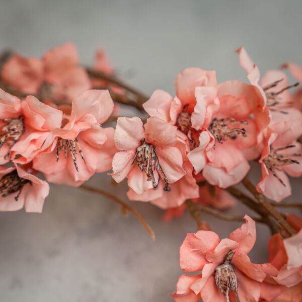 ورد صناعي لوتيس - وردي فاتح وبني - 12 قطعة