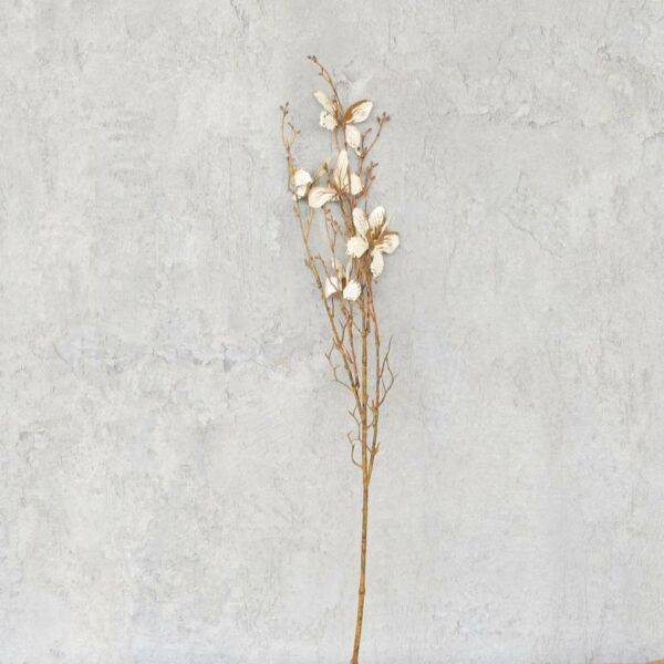 غصن فراشات صناعية - ابيض - 12 قطعة
