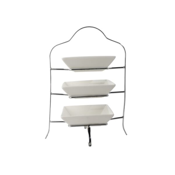 طقم زبديات بورسلان 3 قطع مع ستاند