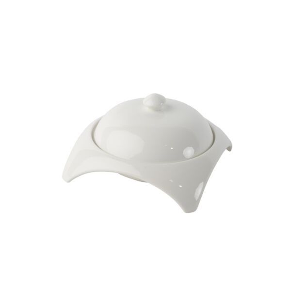 زبدية بورسلان بالغطاء 20 سم - ابيض