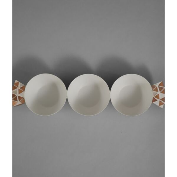 زبدية هندي 29 سم - كريمي وخشبي