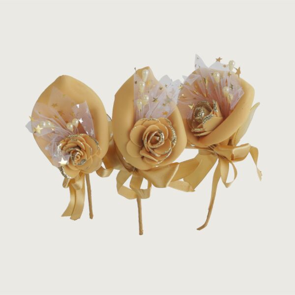 ورد كالا صناعي - ذهبي - 12 قطعة