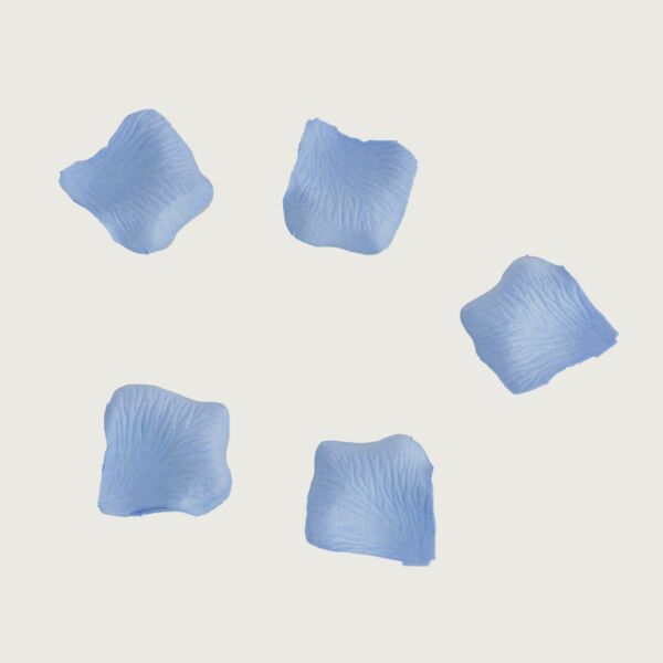 بتلات ورد رونا صناعية - أزرق فاتح - 12 قطعة