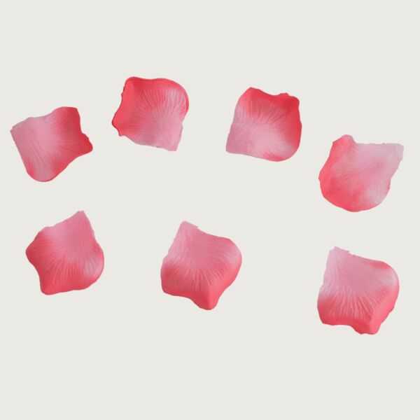 بتلات ورد رونا صناعية - وردي متدرج - 12 قطعة