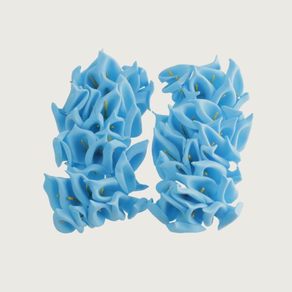 باقة ورد كالا صناعي - أزرق فاتح - 12 قطعة