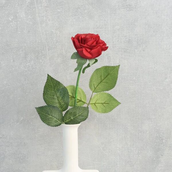 وردة صناعية جوري - احمر - 12 قطعة