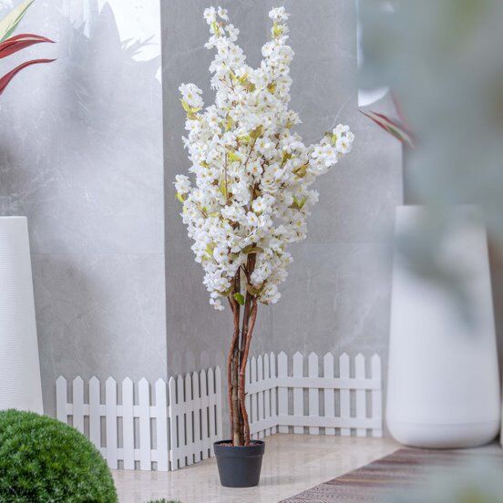 شجرة صناعية شيترا - ابيض وبني