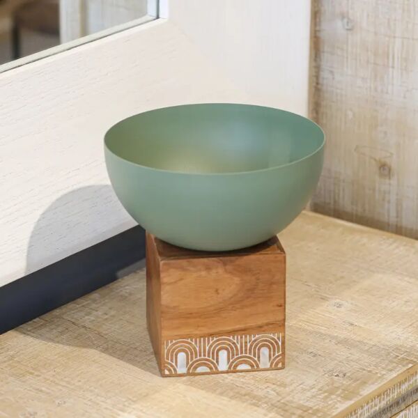 طبق تقديم اخضر دائري