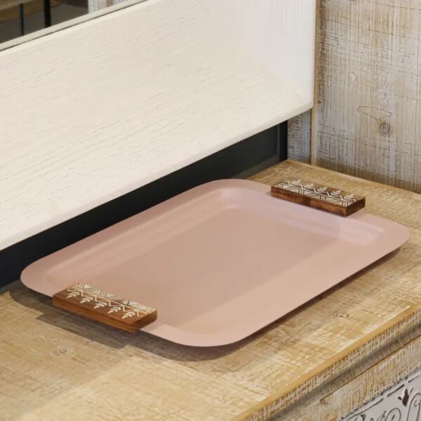 صينية تقديم وردي