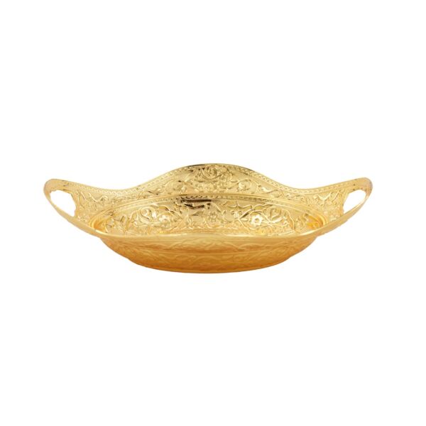 طبق تقديم باللون الذهبي 