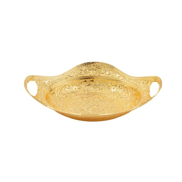 طبق تقديم باللون الذهبي 